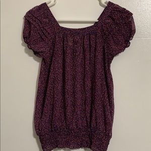 🔥Mossimo Supply co purple floral short sleeve top
